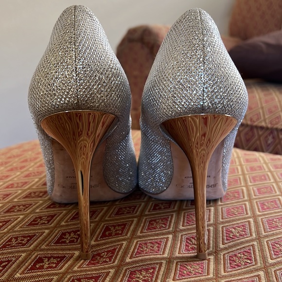 Jimmy Choo champagne glitter stilettos, sz 39,5 - Picture 7 of 10